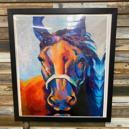 USED Multicolor Acrylic Horse Painting \ Portrait
