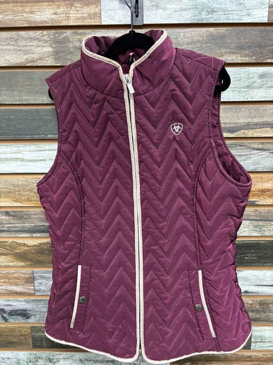 USED Ariat Ladies Vest Medium Maroon