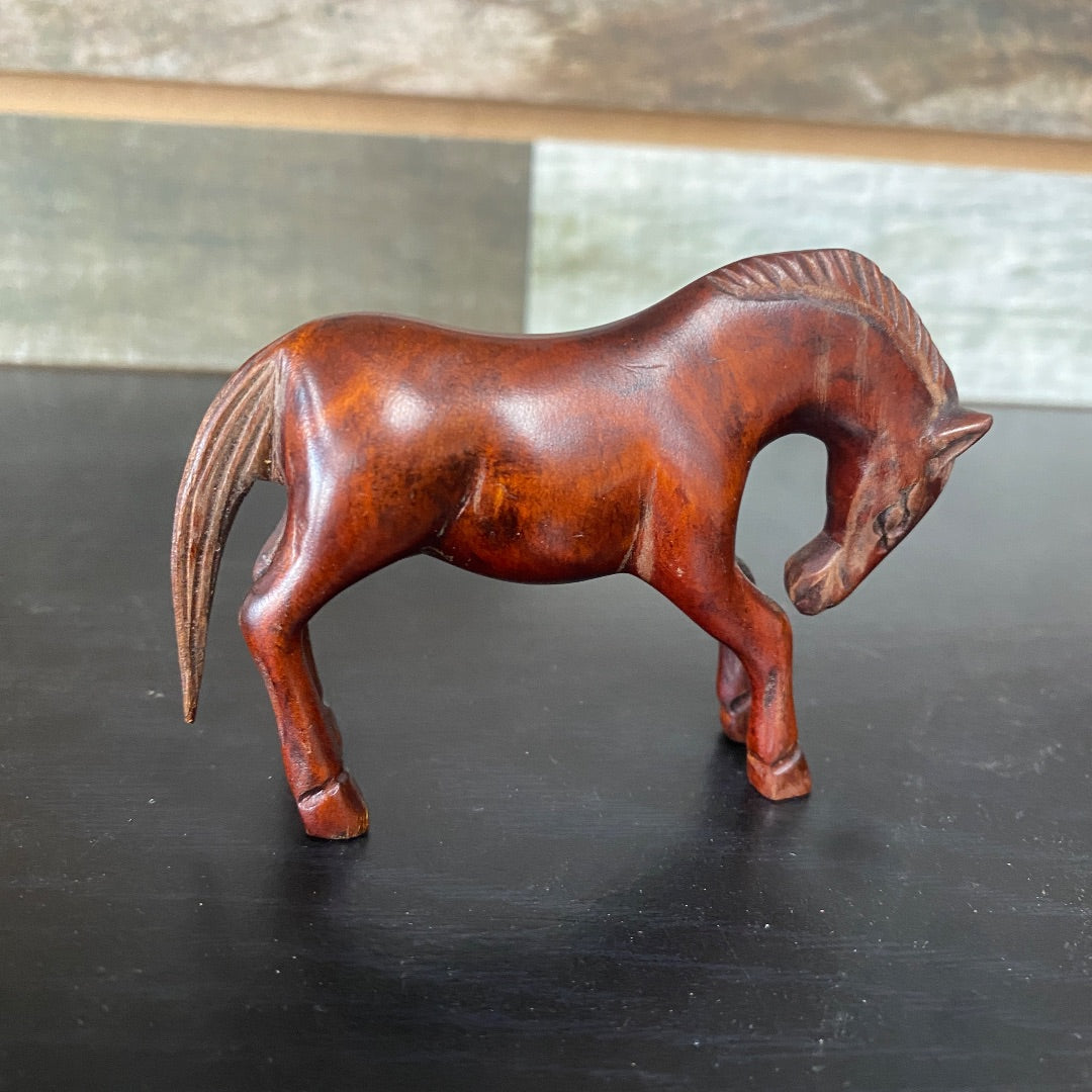 USED Wooden Horse Statue