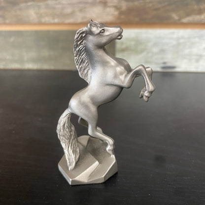 USED Hudson Fine Pewter Rearing Horse Statue
