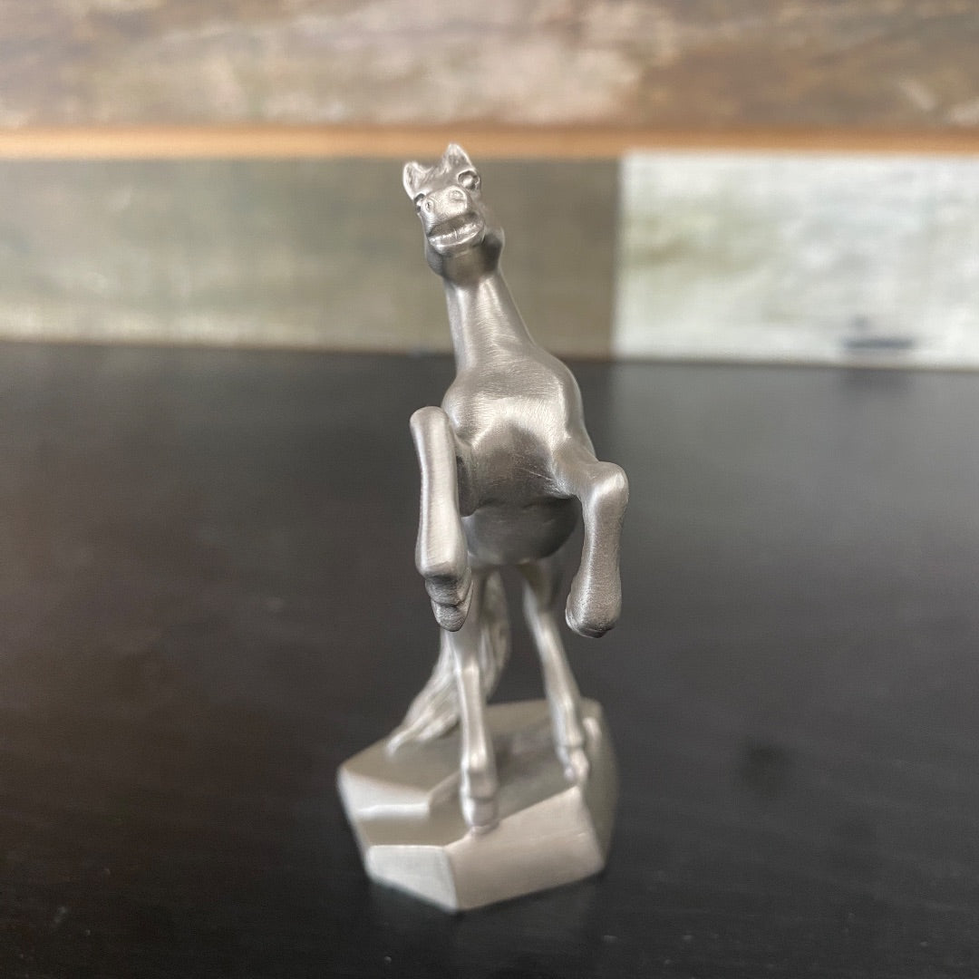 USED Hudson Fine Pewter Rearing Horse Statue