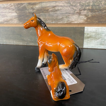 USED Bay Porcelain Mare & Foal Set