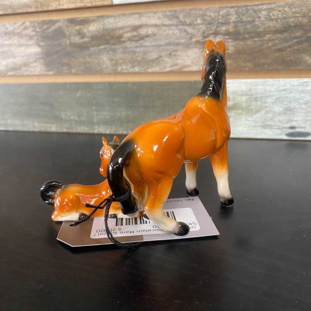 USED Bay Porcelain Mare & Foal Set