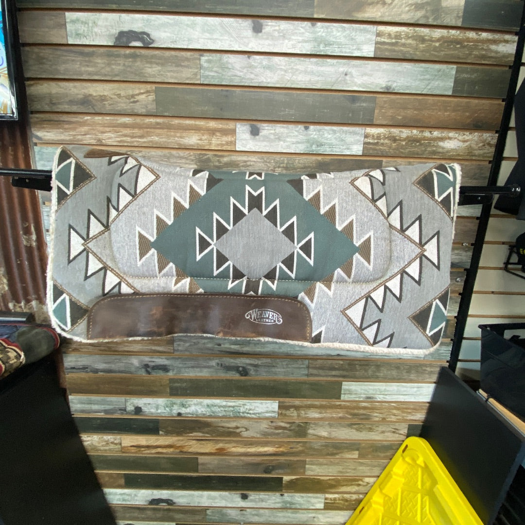 USED Weaver All Purpose Countoured Saddle Pad 30"x30" Southwest- Mallard Green/Grey
