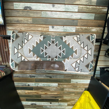 USED Weaver All Purpose Countoured Saddle Pad 30"x30" Southwest- Mallard Green/Grey
