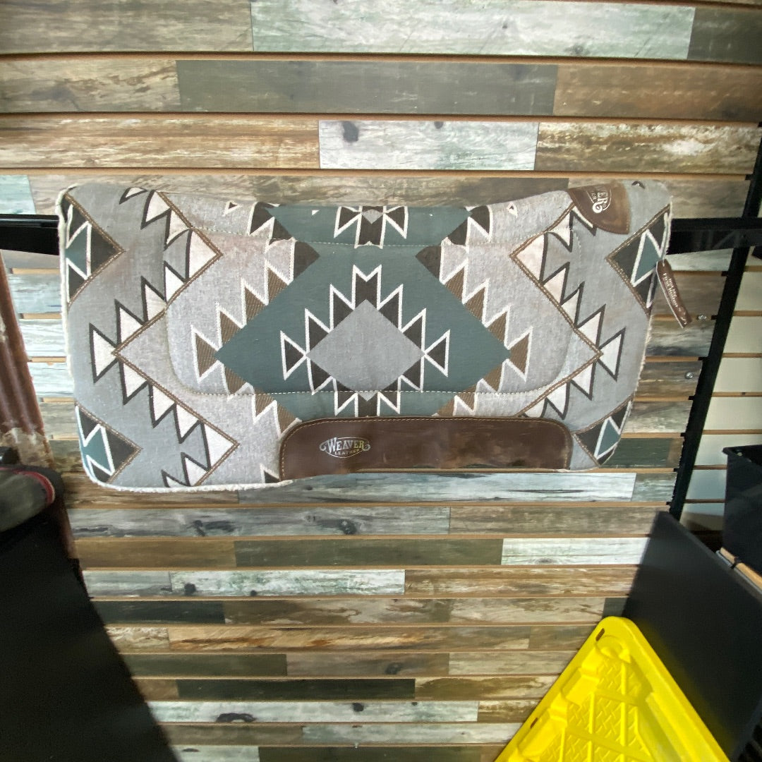 USED Weaver All Purpose Countoured Saddle Pad 30"x30" Southwest- Mallard Green/Grey