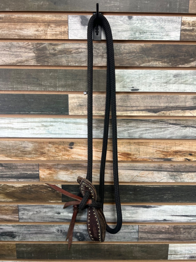 USED Clinton Anderson Trick Reins With Slobber Straps 8ft Black