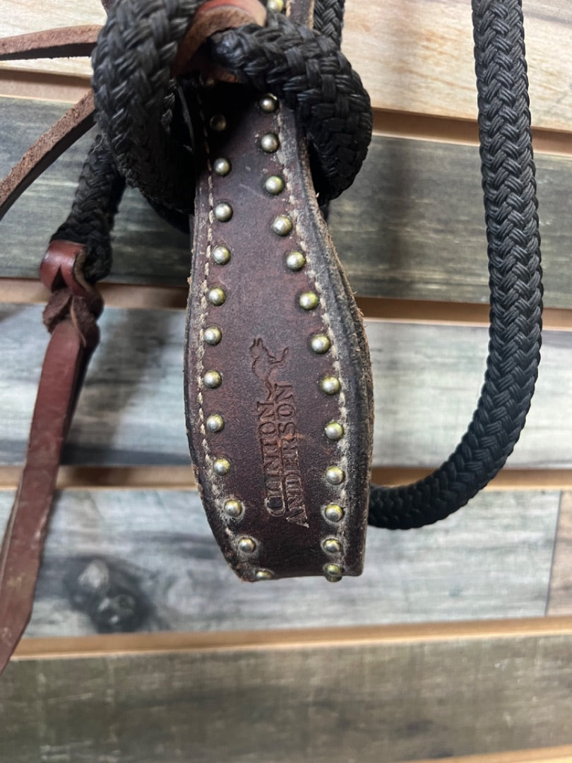 USED Clinton Anderson Trick Reins With Slobber Straps 8ft Black