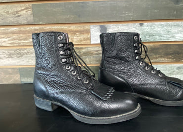 USED Ariat Ladies Paddock Boots Lace Up 6 Black