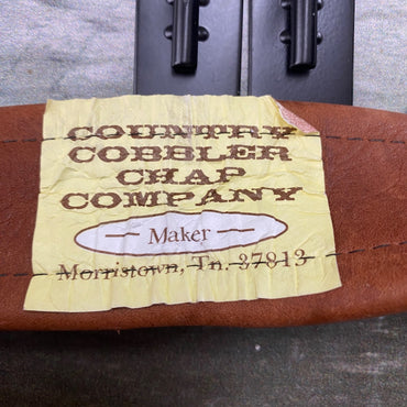 USED Country Cobbler Chap Co. Fringe Chaps 44" Med Oil