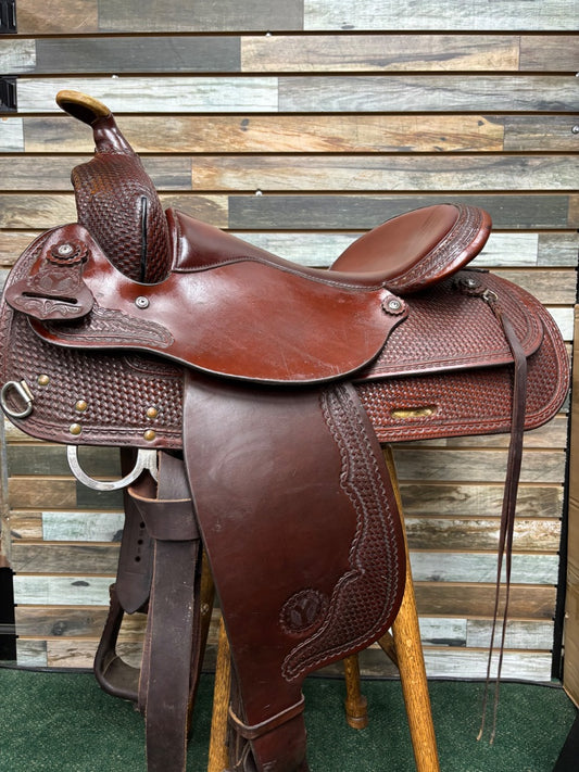 USED Circle Y All Around Western Saddle 16" Dark Oil