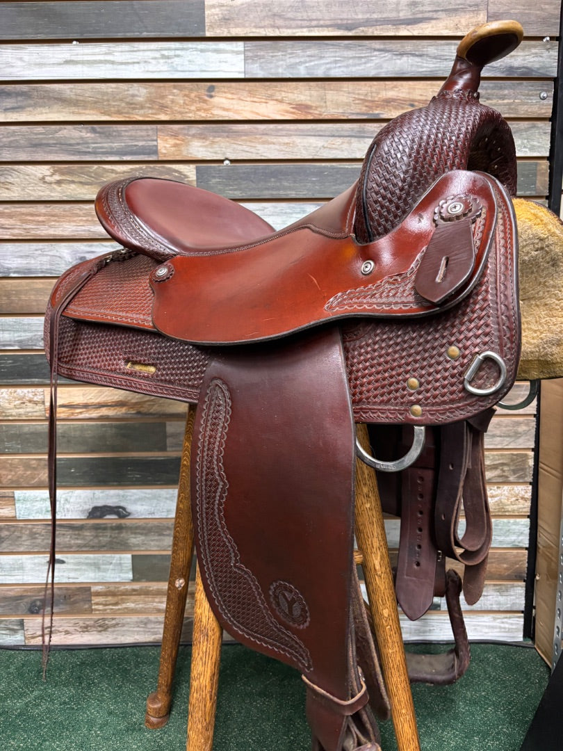 USED Circle Y All Around Western Saddle 16" Dark Oil