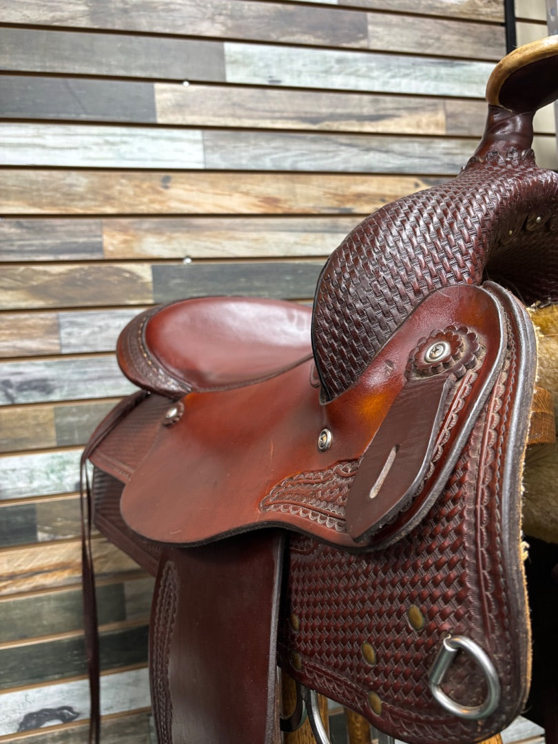 USED Circle Y All Around Western Saddle 16" Dark Oil