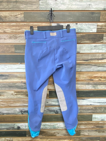 USED Dover Knee Patch Breeches 28 Navy & Light Blue
