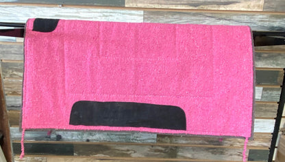 USED Pink Wool Square Pad with Tassles