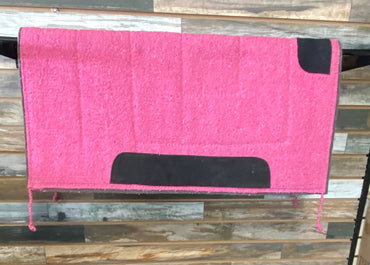 USED Pink Wool Square Pad with Tassles
