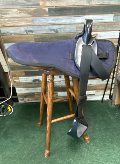 USED Colorado Saddlery Natural Ride W/ Stablizer  Navy Blue