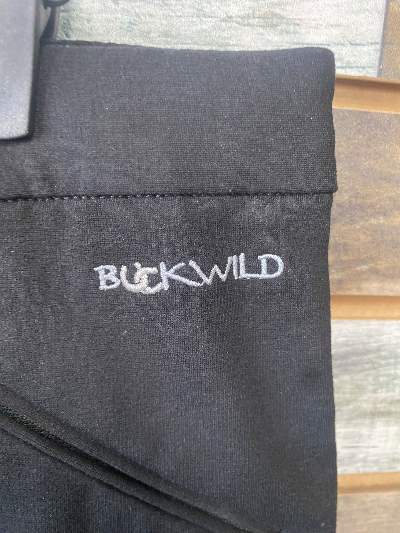 USED Buckwild Ladies full seat breeches 38 Black with Skulls and Roses