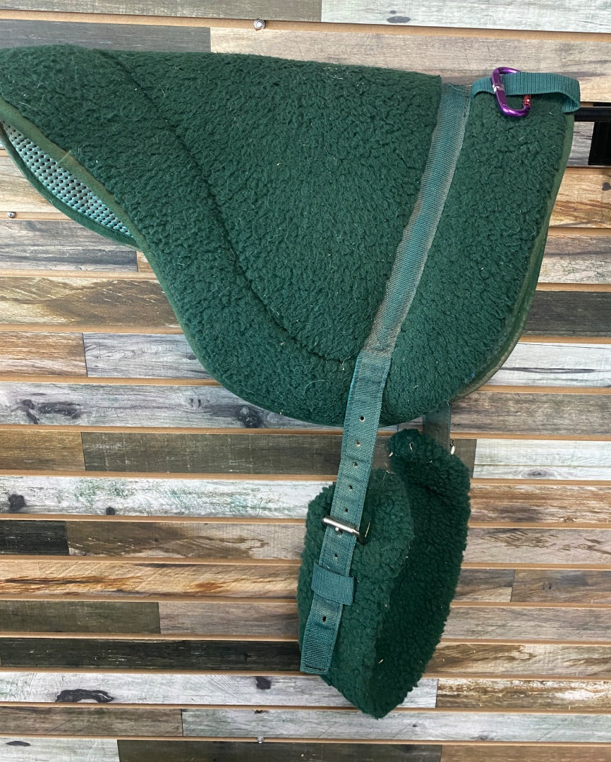 USED  Bareback Pad W Girth  Green