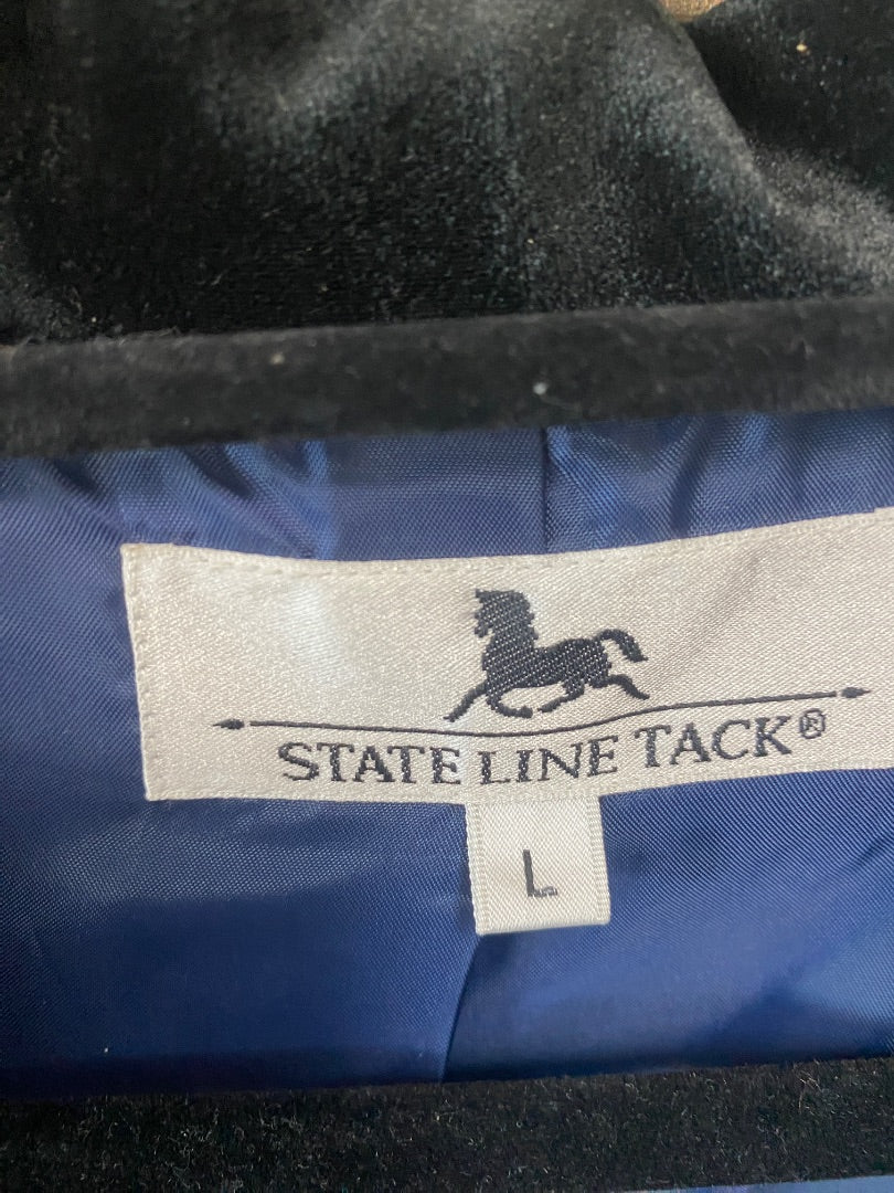 USED Stateline Tack Show Coat with Black Velvet Collar /Pockets Large Blue