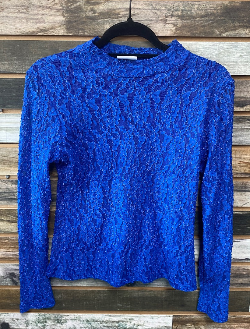 USED Rods Lace Long Sleeve Show Shirt Youth Large Blue