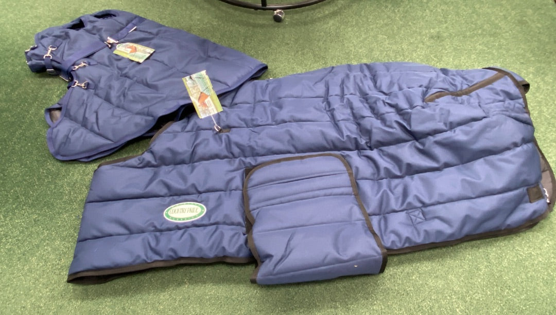 USED Country Pride Heavy Weight Blanket and Hood 76" Navy