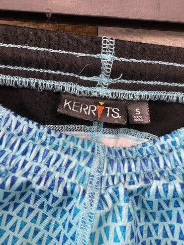 USED Kerrits Youth English Riding Tights Small Light Blue/Black