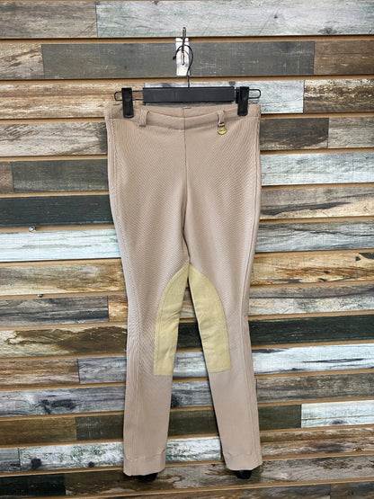 USED Ovation Youth Knee Patch Breeches 12 Tan