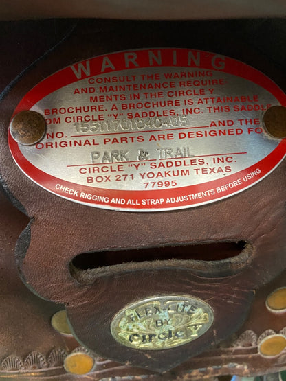 USED Circle Y Western Trail Saddle 17” Dark OIl