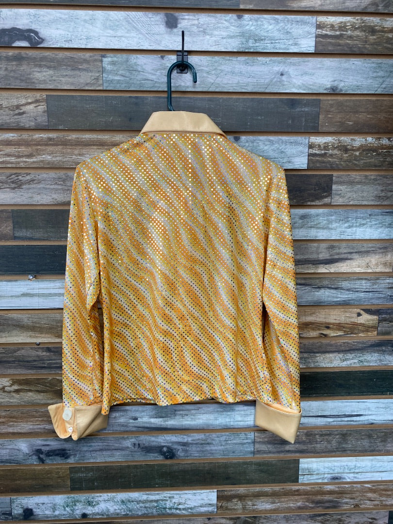 USED Hobby Horse Sequin Show Shirt Orange w/ Sequins