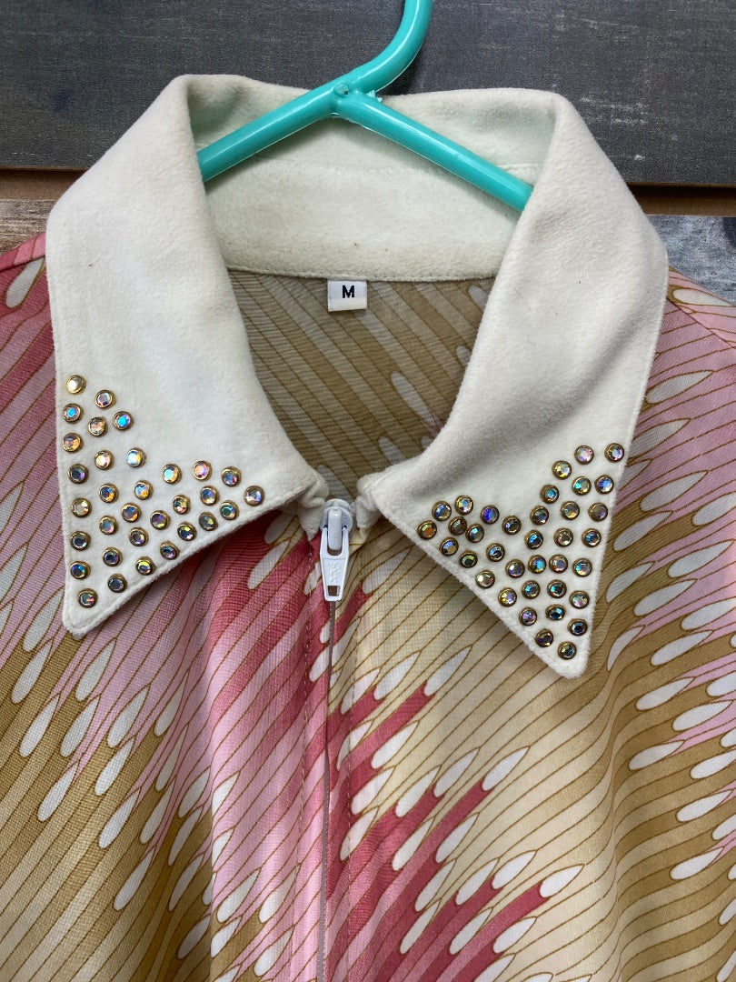 USED  Show Shirt Medium Pink & Tan