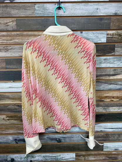 USED  Show Shirt Medium Pink & Tan