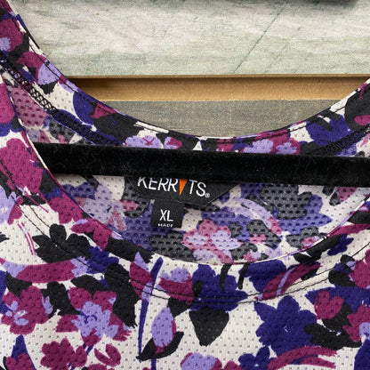 USED Kerrits Ladies English Tank Top XL Purple Floral