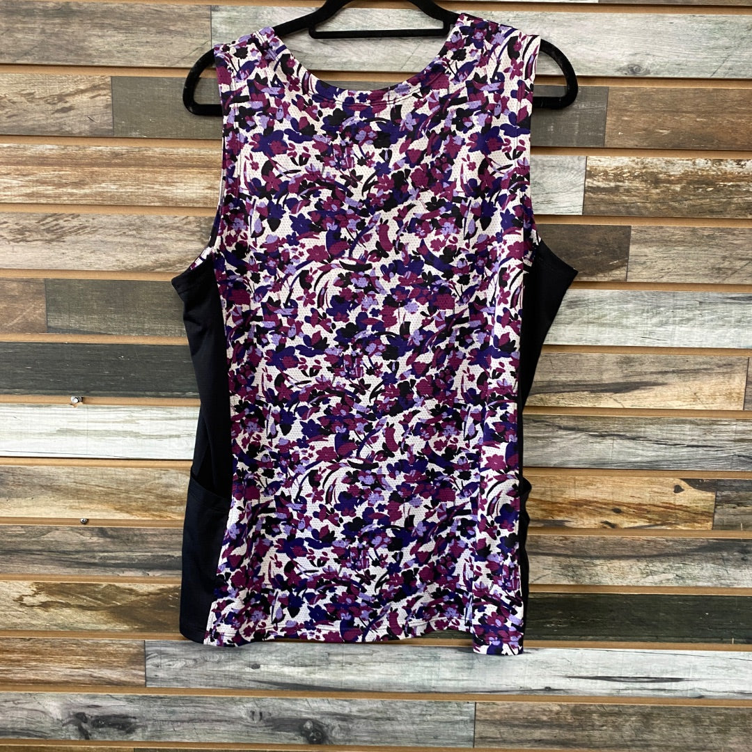 USED Kerrits Ladies English Tank Top XL Purple Floral
