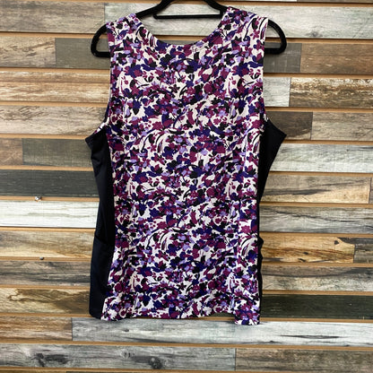 USED Kerrits Ladies English Tank Top XL Purple Floral