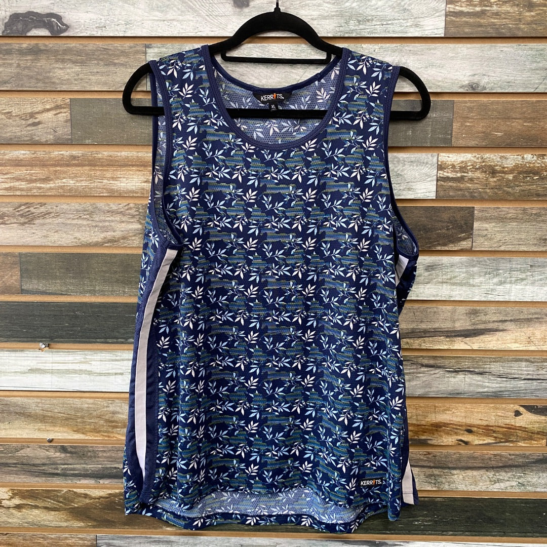 USED Kerrits Ladies English Tank Top XL Navy Floral