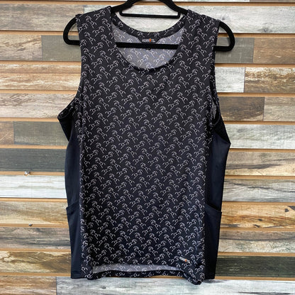 USED Kerrits Ladies English Tank Tops XL Black Horse Print