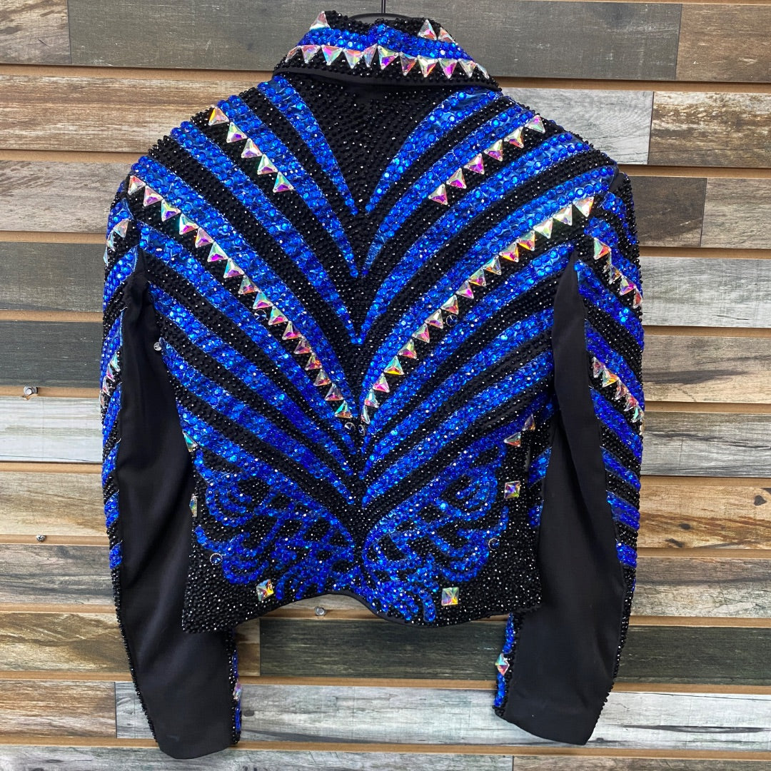 USED  Show Jacket with Crystals XS Blue