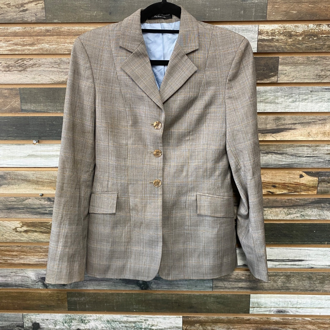 USED RJ Classics Show Jacket Small Tan/Grey/Blue Plaid