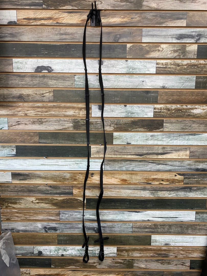 USED Camelot Anti-Slip Rubberized Reins With Stops  Black