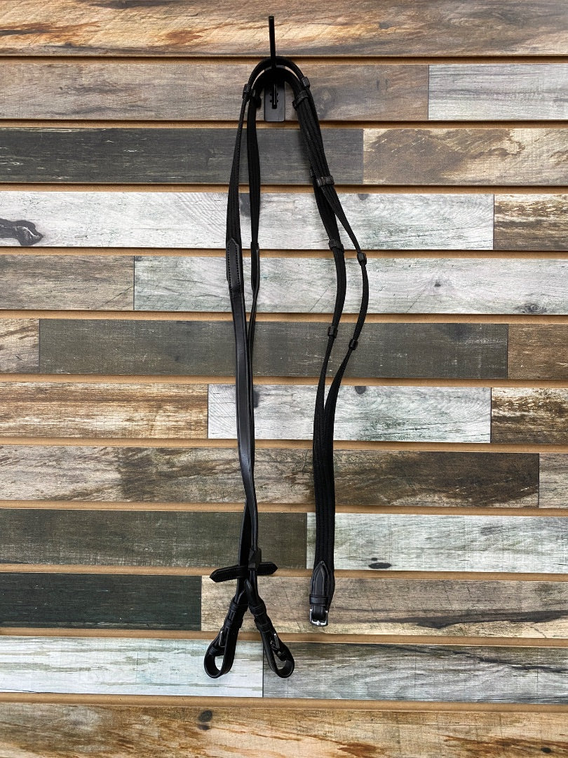 USED Camelot Anti-Slip Rubberized Reins With Stops  Black