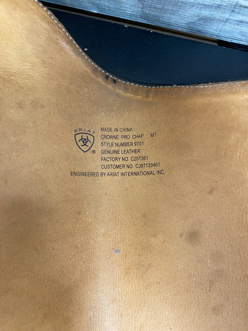 USED Ariat Crowne Pro Half Chaps Large Black