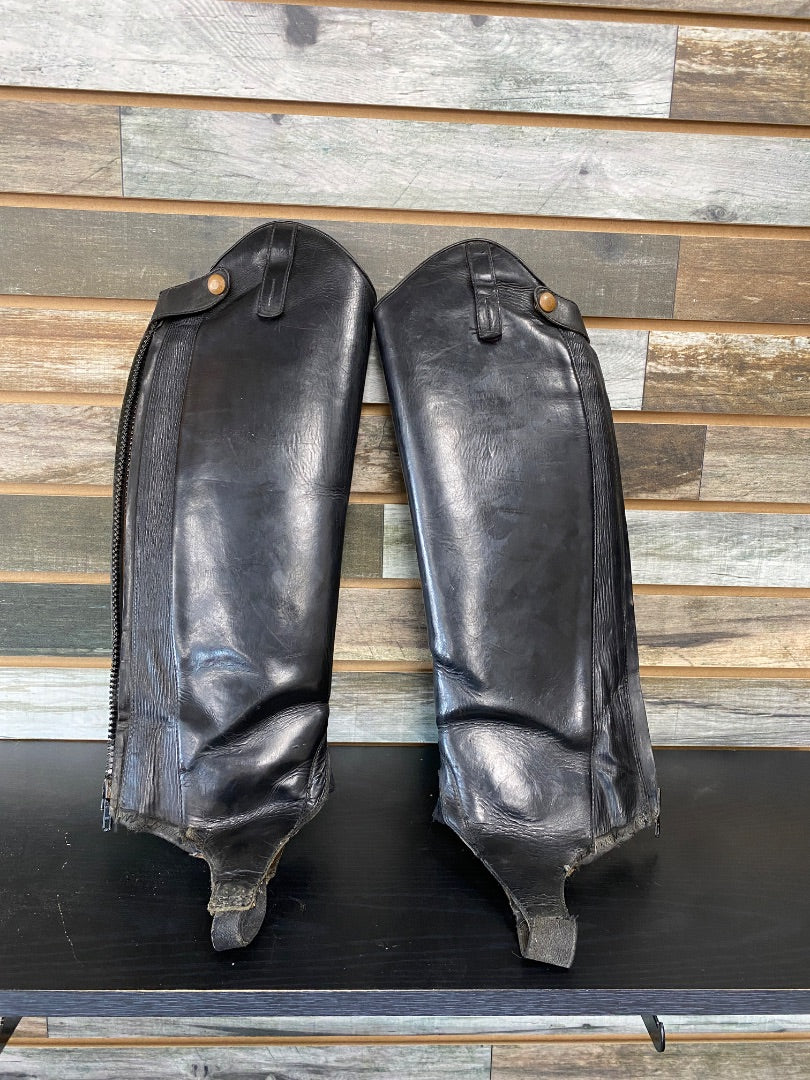 USED Ariat Crowne Pro Half Chaps Large Black
