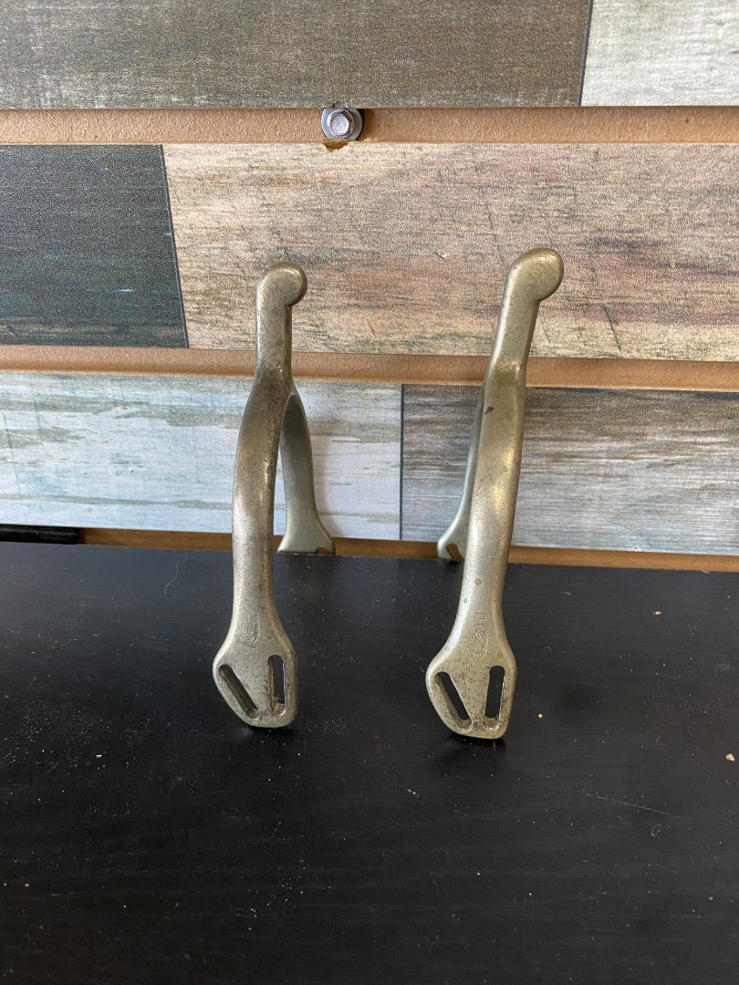 USED Herm Sprenger Balkenhol Rounded Neck Spurs  Silver