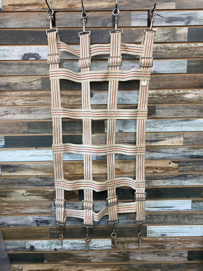 USED StateLineTack Nylon Stall Gaurd  Tan/Red/Blue