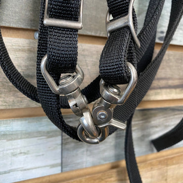 USED  Nylon Split Reins 82" 82" Black