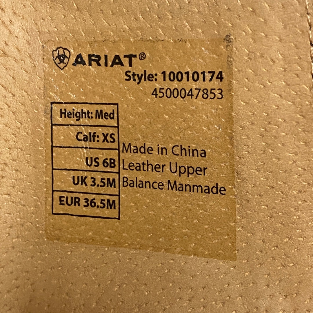 USED Ariat English Tall Boots New With Tags 6 Black
