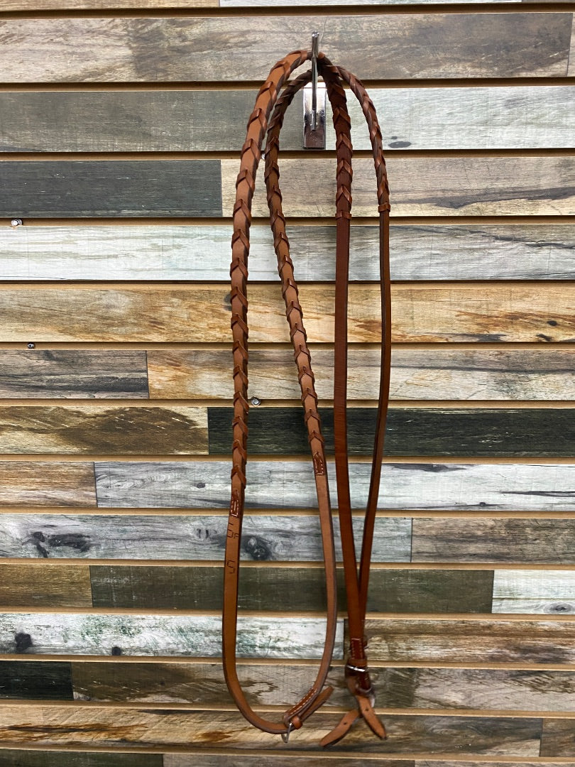USED  English Braided Reins  Chestnut