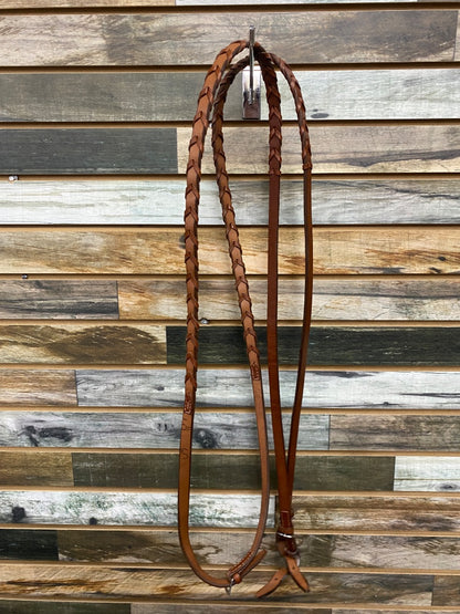 USED  English Braided Reins  Chestnut