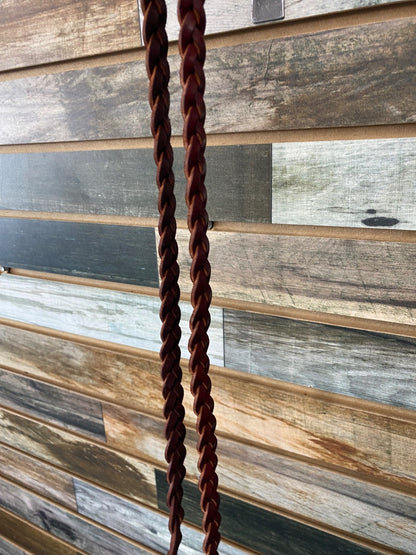 USED  Western Braided Reins  Dark Oil